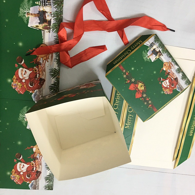 Set 3 hộp quà Noel cỡ lớn dùng để tặng quà hoặc để trang trí gốc cây thông Giáng Sinh