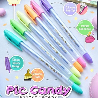 Viết bi nắp Pic Candy 0.7mm mực xanh - Zebra