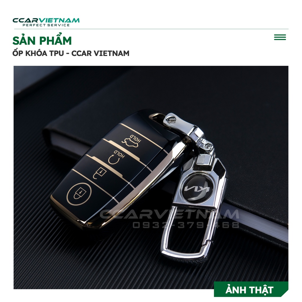 (Ảnh Thật) Ốp Khóa KIA Sonet, Seltos Premium 2021-2022 (4 Nút) Black Gold - Bọc Chìa Khóa Nhựa Dẻo TPU Ô Tô Cao Cấp