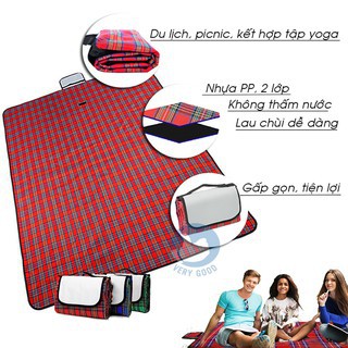 Thảm dã ngoại du lịch đi biển picnic chống thấm nước, dễ lau sạch, Tấm trải cắm trại đi phượt kết hợp tập yoga gấp gọn | BigBuy360 - bigbuy360.vn