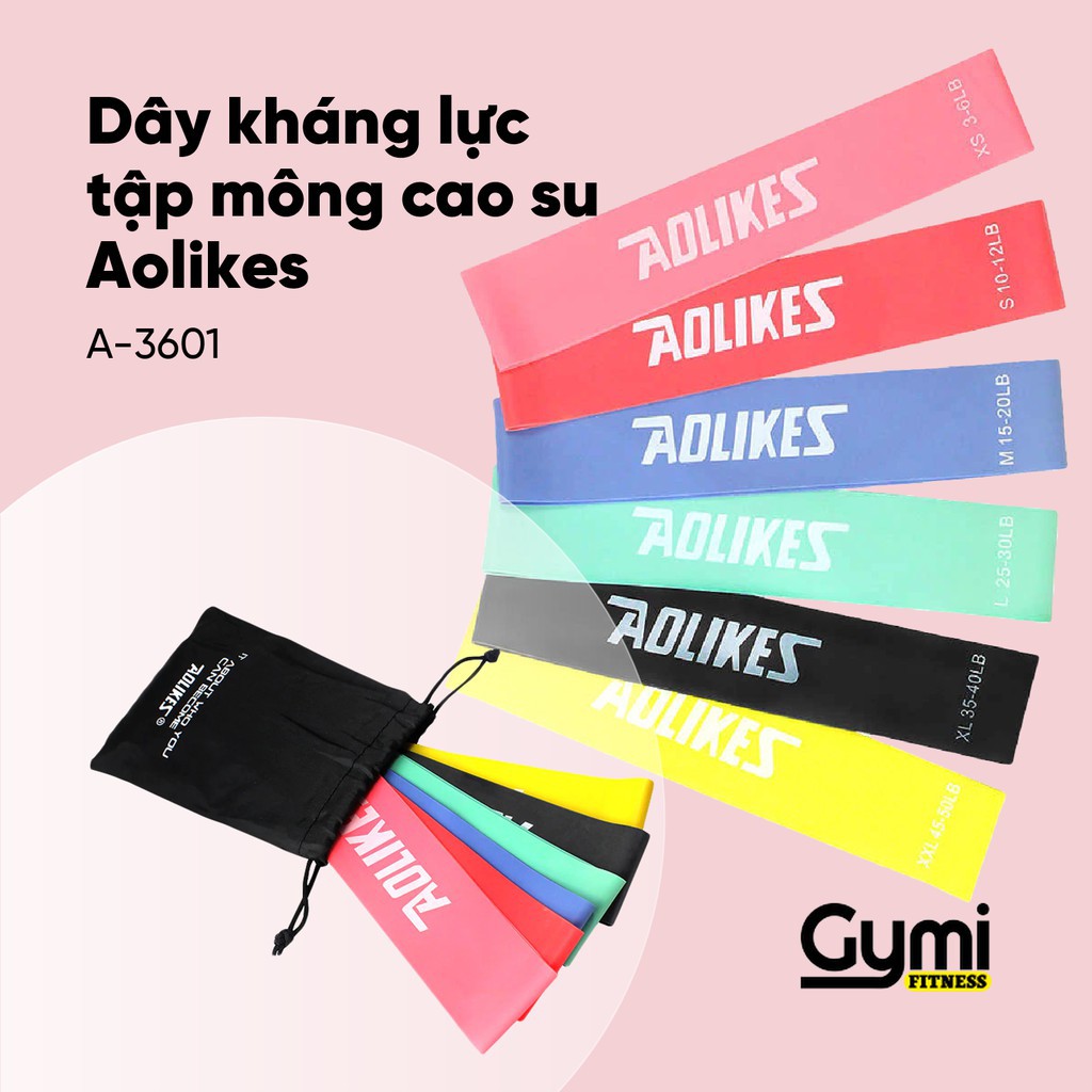 Dây kháng lực Cao Su Mini Band Aolikes Tập Chân Mông Đùi Đa Năng,P
