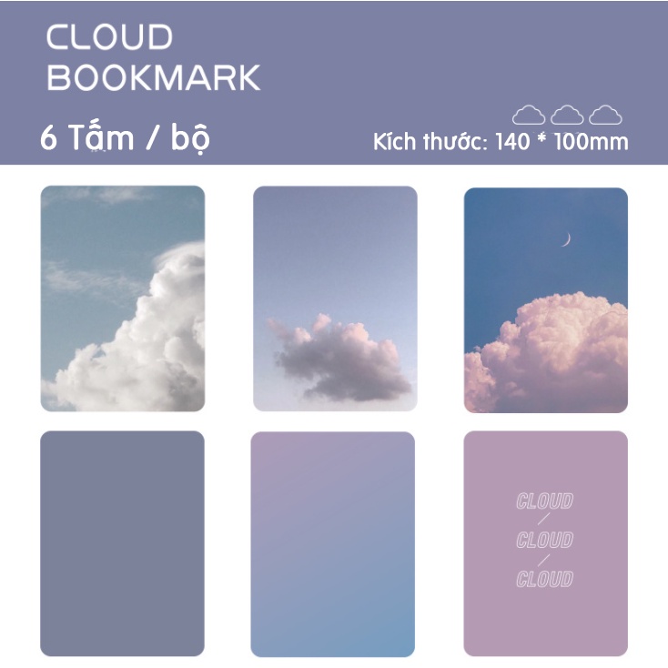 Book Mark Cloud trong suốt trang trí sổ tay cực xinh - Ong Mặt Bự