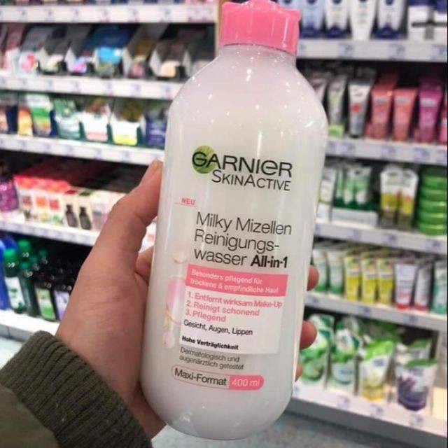 Sữa tẩy trang Garnier Solution Micellaire 400 ml hồng