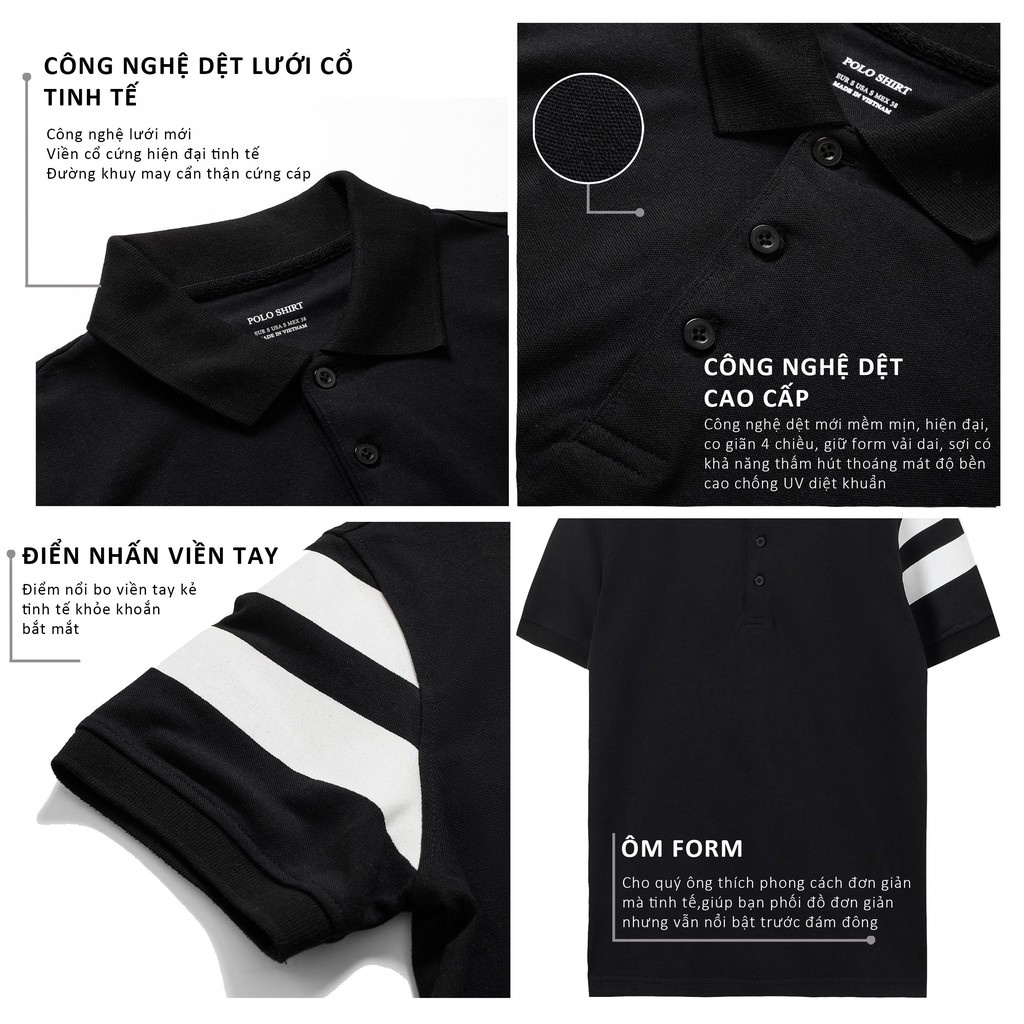Áo Polo Nam, Áo Phông Nam, Polo Nam 2Hand Cổ Bẻ Chất Vải Cá Xấu Cực Sang Trọng - Mẫu 2 - DOSI126