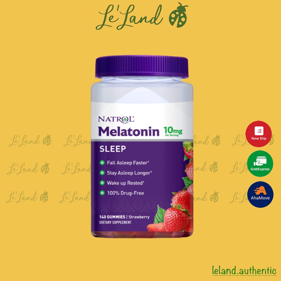 Bill US - Kẹo dẻo hỗ trợ giấc ngủ Natrol Gummies Melatonin 10mg 140 viên