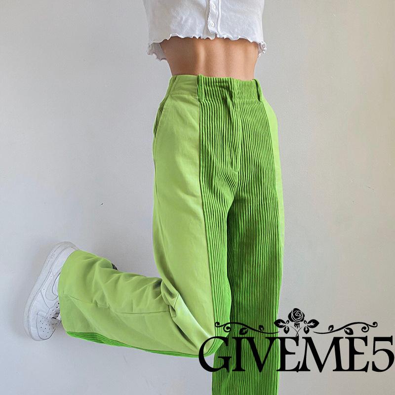 Quần dài lưng cao ống đứng thời trang Hàn Quốc dành cho nữ