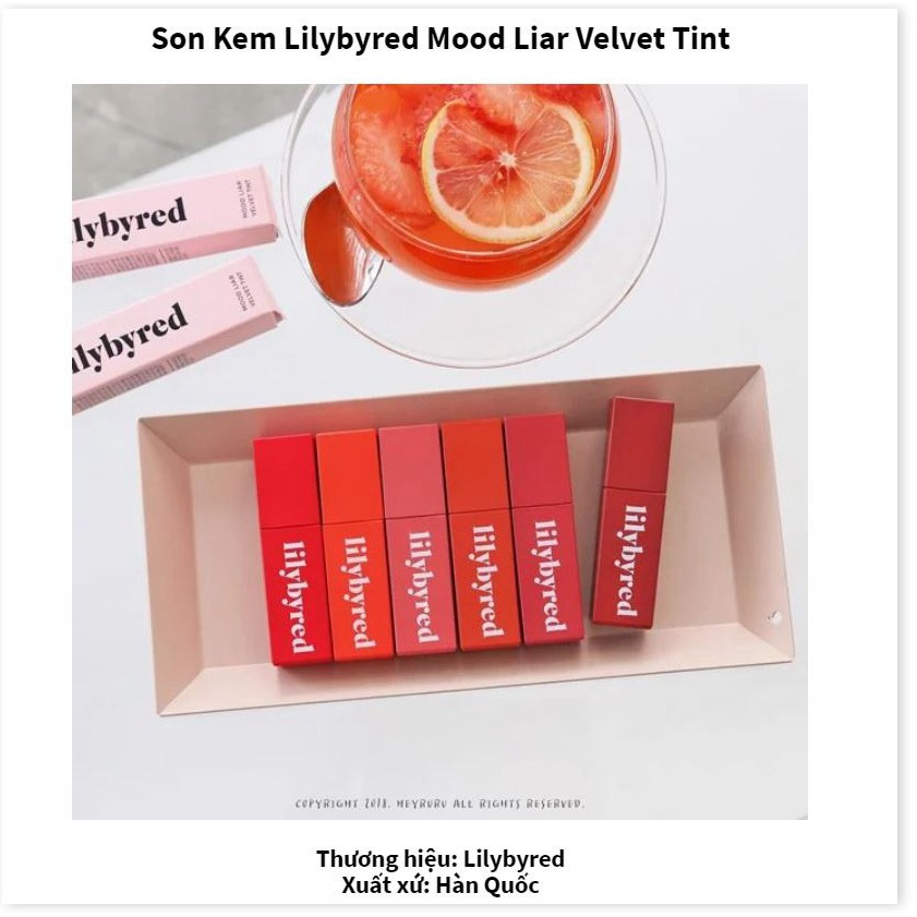 [Mã giảm giá của shop] Son Kem Lilybyred Mood Liar Velvet Tint
