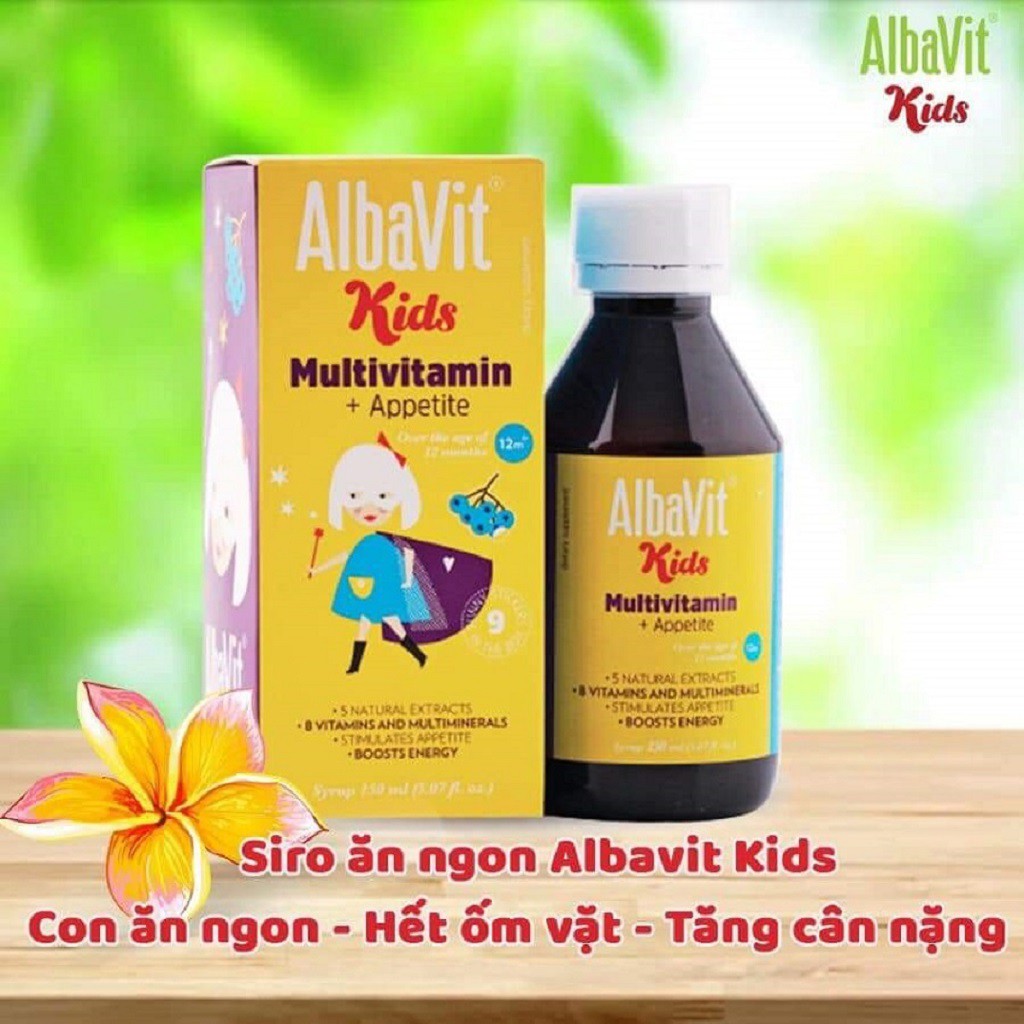 Thực phẩm bảo vệ sức khỏe Albavit Kids Multivitamin + Appetite Forte 150ml