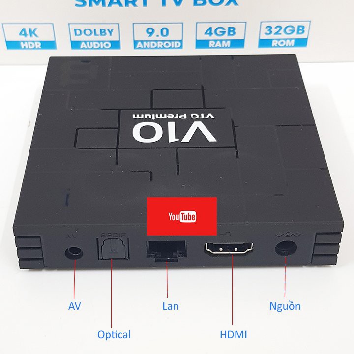 Android TV Box V10 Premium RK3318 RAM 4GB ANDROID TV 9.0 MODEN 2021 mới