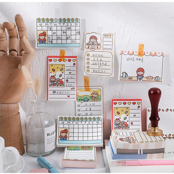 Set 100 Tờ Giấy Ghi Chú Kiểu Hoạt Hình Đáng Yêu