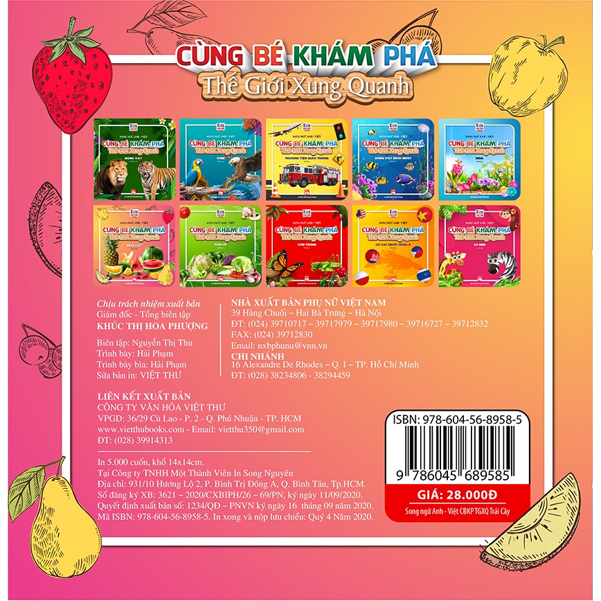 [Mã LTBAUAB26 giảm 7% đơn 99K] Sách - Cùng Bé Khám Phá Thế Giới Xung Quanh - Trái Cây - Sách Song Ngữ (Bìa Cứng)