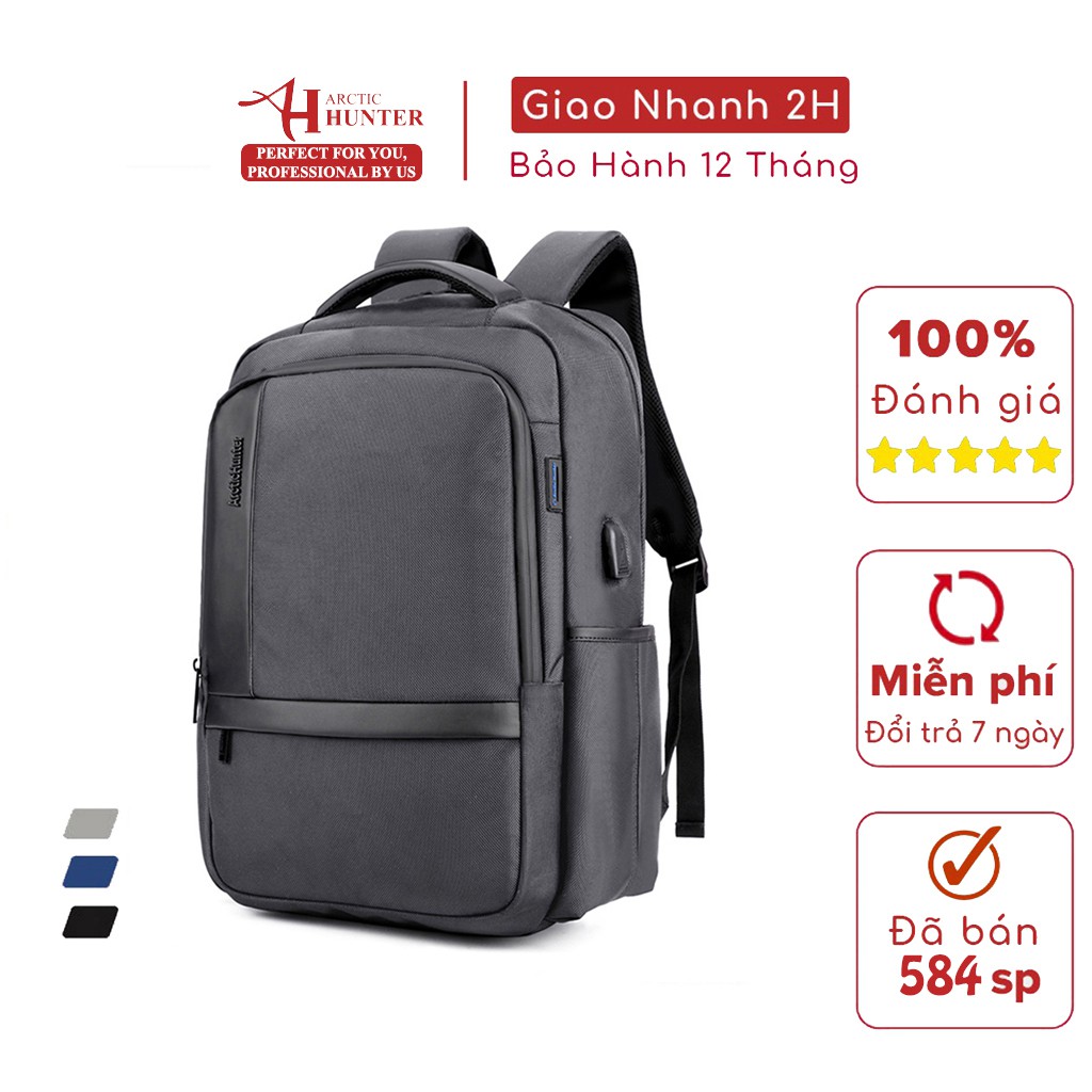 [Mã BMLTA50 giảm 10% đơn 99K] Balo học sinh Arctic Hunter chất liệu Oxford chống nước, có cổng USB - B00120