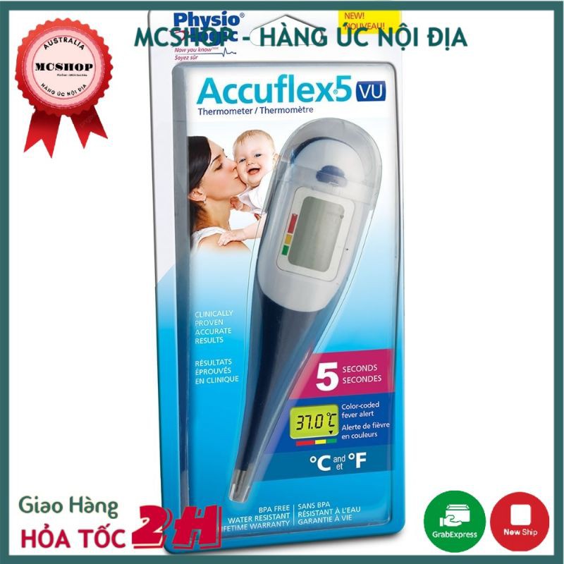 Nhiệt kế kỹ thuật số Accuflex5 VU Cho kết quả sau 5 giây.