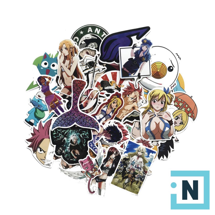 [Giá Sỉ Từ 2 Set] Set 60 Sticker Dán Fairy Tail PVC Chống Nước [iNote Shop]