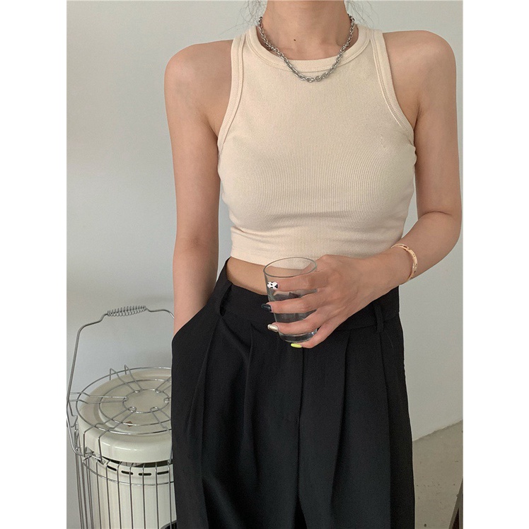 Áo Croptop ba lỗ ôm Body kiểu dáng Basic Okélla