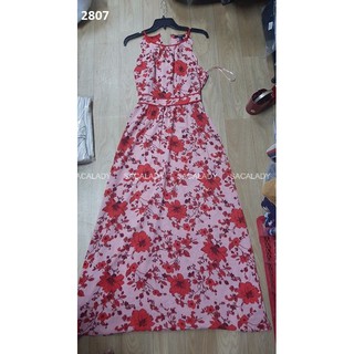 Đầm yếm maxi still cát f21 bo eo bông đỏ - 2807