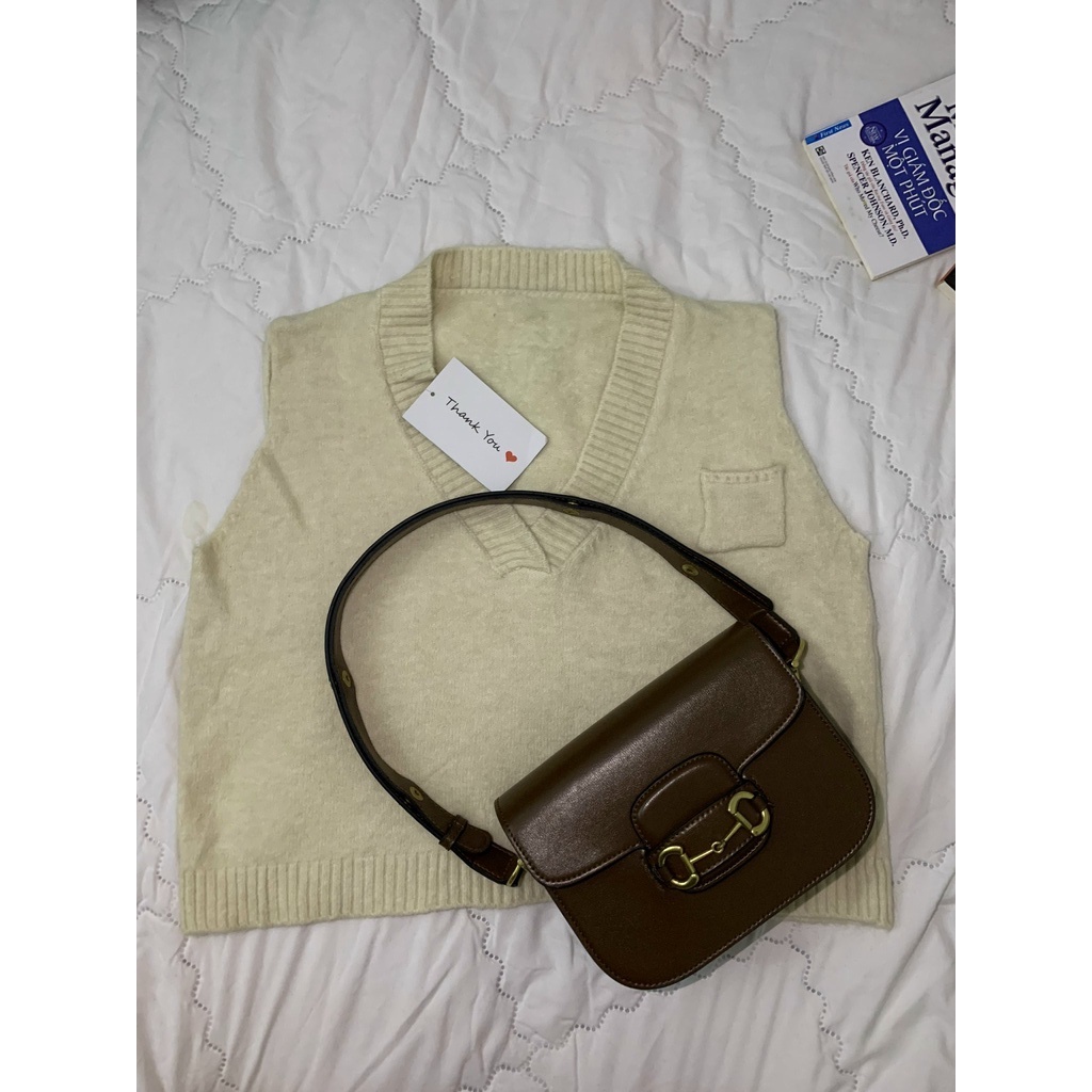 Áo Gile Trơn Túi Ngực Dáng Croptop