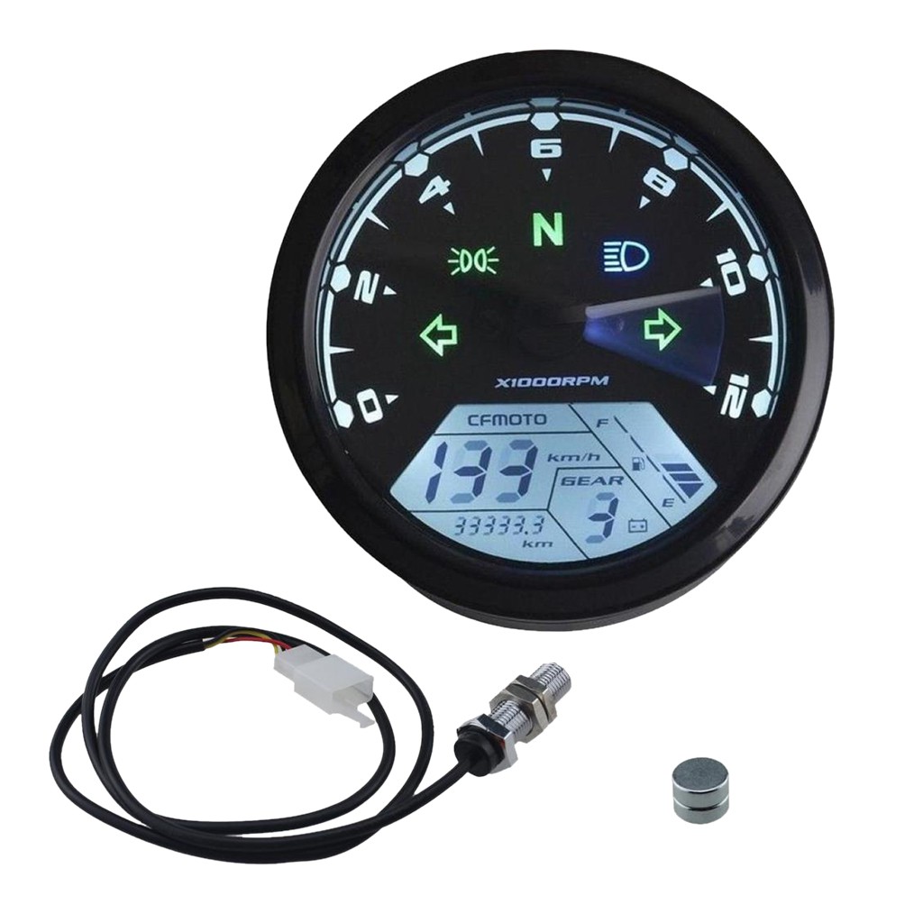 Đồng hồ điện tử đo vận tốc điện tử LCD cho xe máy 12000rpm