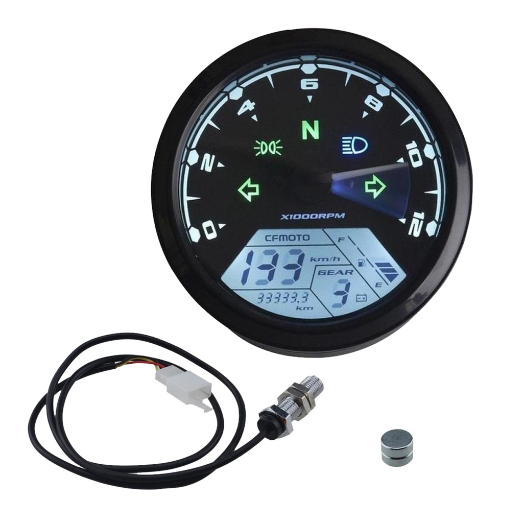 Đồng hồ điện tử đo vận tốc điện tử LCD cho xe máy 12000rpm