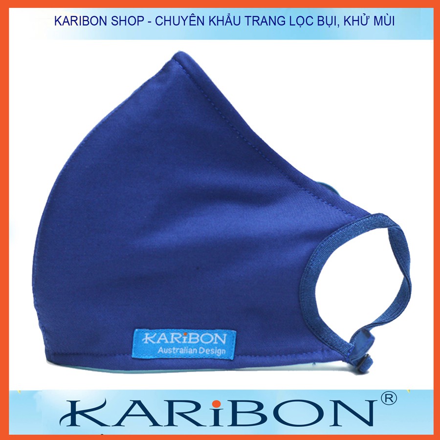 Khẩu trang Karibon Cotton 8 lớp có than hoạt tính, lọc bụi mịn và khử mùi, tiêu chuẩn châu Âu EN 143:2000