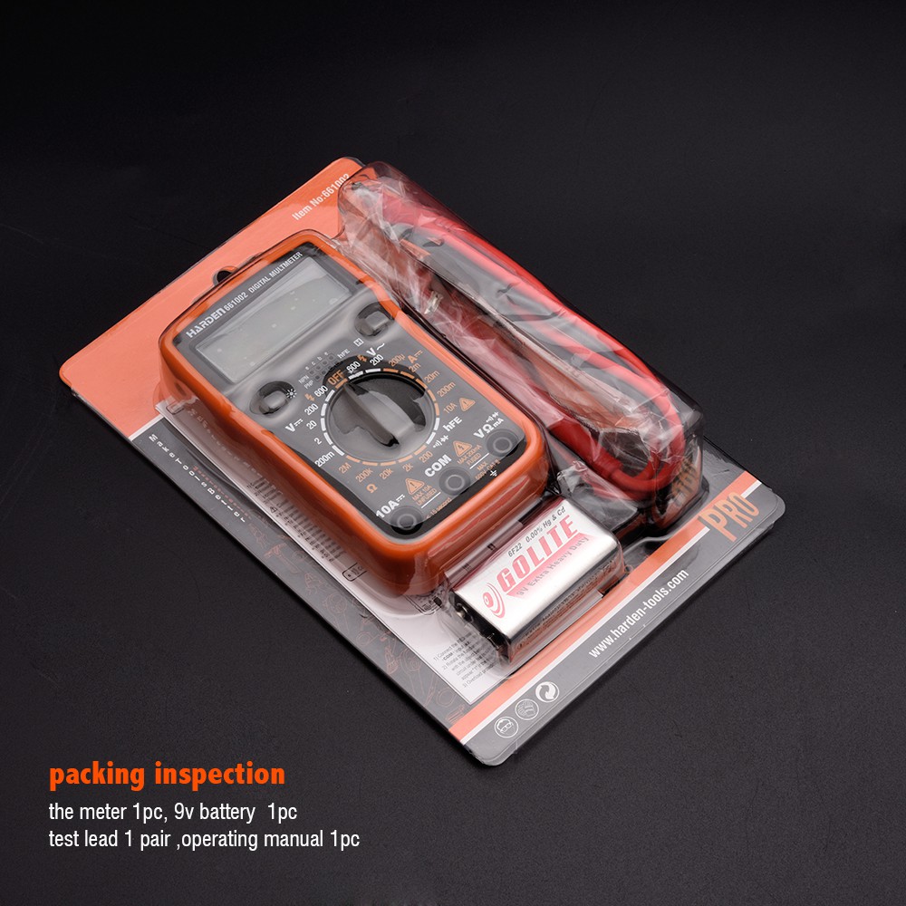Đồng hồ đo điện vạn năng kèm theo pin Harden