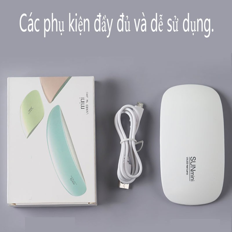 Máy hơ gel  mini có đèn LED công suất 6W,30S,60S có thể làm khô tất cả các loại sơn gel