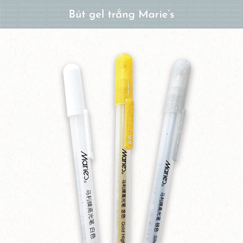 Bút gel trắng Marie's 0.8mm