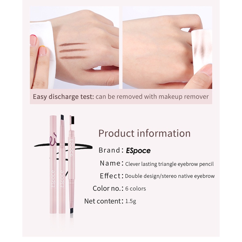 Chì kẻ mày PUDAIER hai đầu với ngòi tam giác xoay 30g tiện lợi