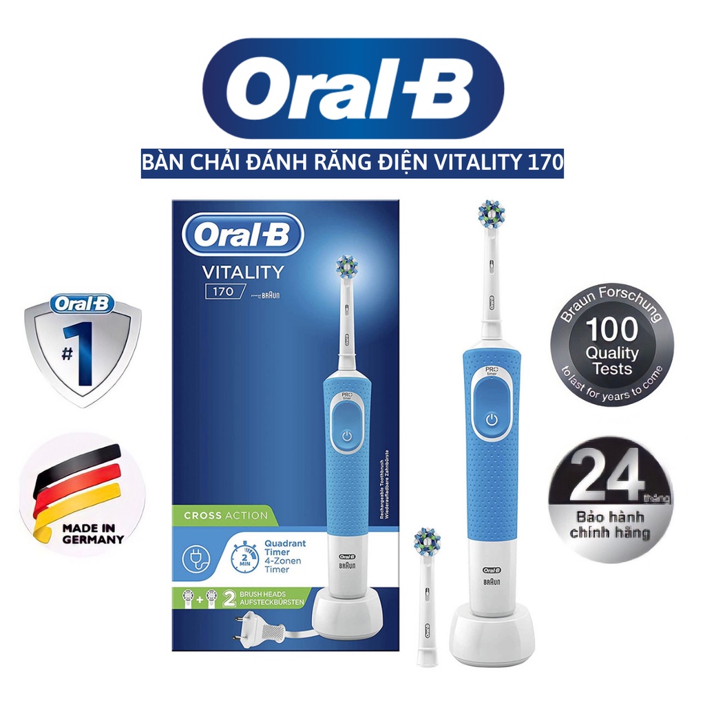 Bàn chải đánh răng điện Oral-B PRO 100 SUPERIOR CLEAN CrossAction / Vitality 170 CrossAction