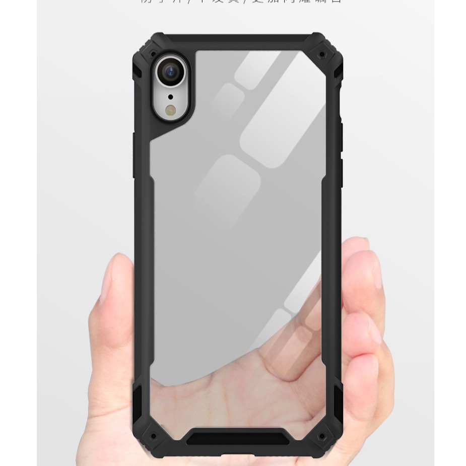 Ốp lưng Iphone XR Mặt lưng trong suốt chống sốc cao cấp kèm gờ cao bảo vệ camera máy