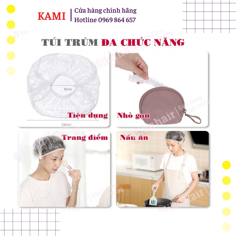 Mũ chùm tóc dùng 1 lần, dùng ủ, hấp, nhuộm tóc