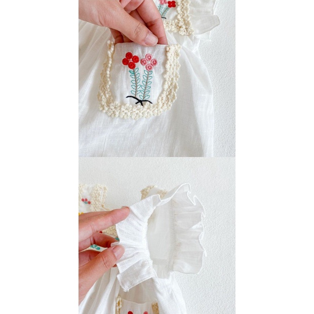Đầm Công Chúa Không Tay Chất Liệu Cotton Thêu Họa Tiết Phong Cách Hàn Quốc Thời Trang Mùa Hè Hàng Mới Dành Cho Bé Gái 2022