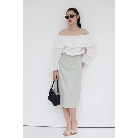 chân váy dài xẻ kaki lụa | BigBuy360 - bigbuy360.vn