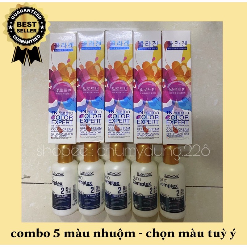 [Sỉ] 5Combo thuốc nhuộm (thuốc,oxy) được shop ghi tên màu và oxy tương ứng