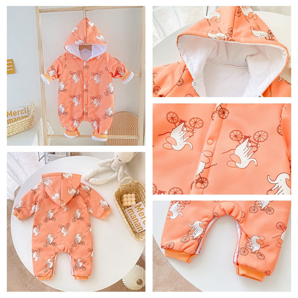 Sanlutoz Bộ Áo Liền Quần Tay Dài Dễ Thương Thời Trang Mùa Đông Cho Bé Sơ Sinh