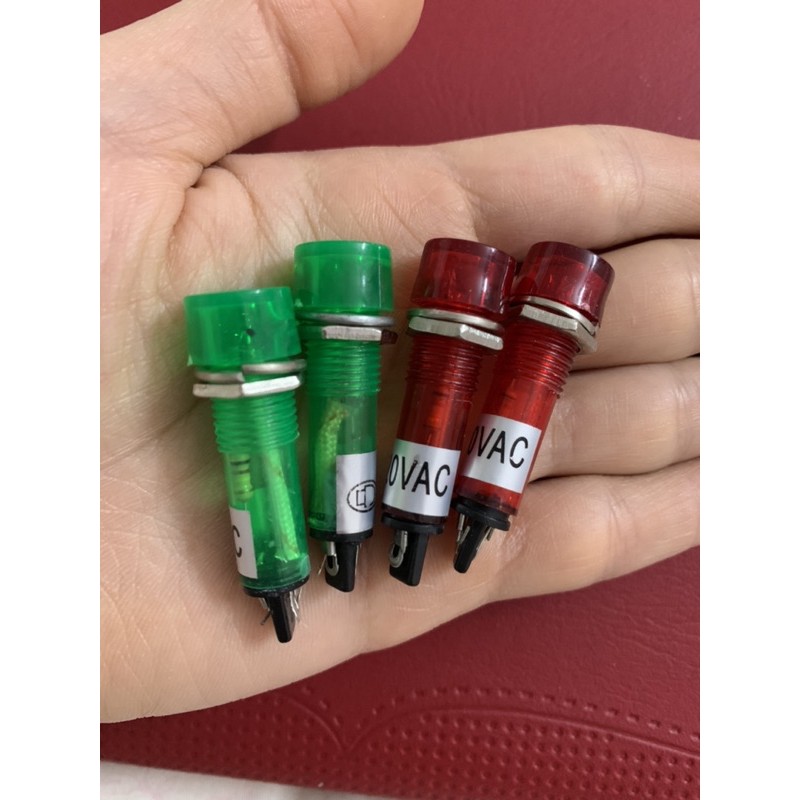 Bóng đèn báo 10mm xanh, đỏ set 10 chiếc