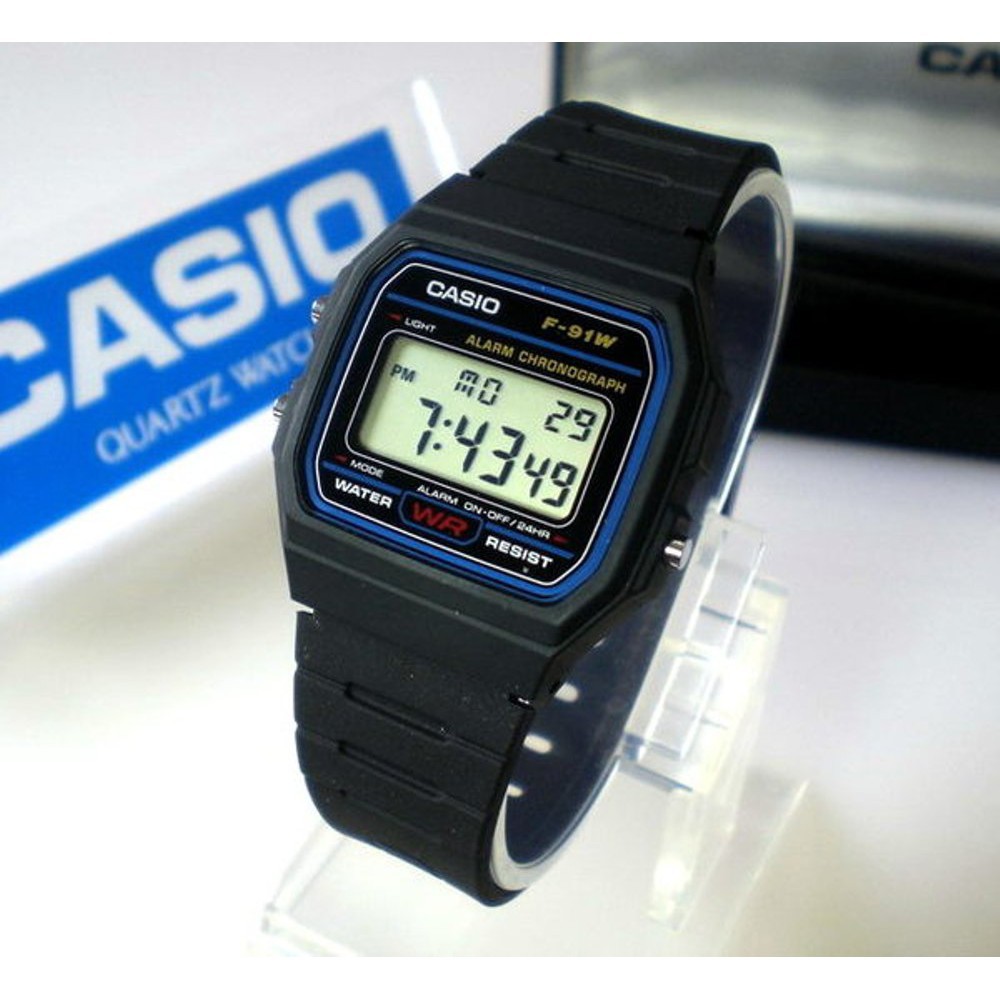 áo unisex [Mã FARSBR243 giảm 15% đơn 249K] Đồng hồ nam dây nhựa Casio Standard chính hãng Anh Khuê F-91W-1DG