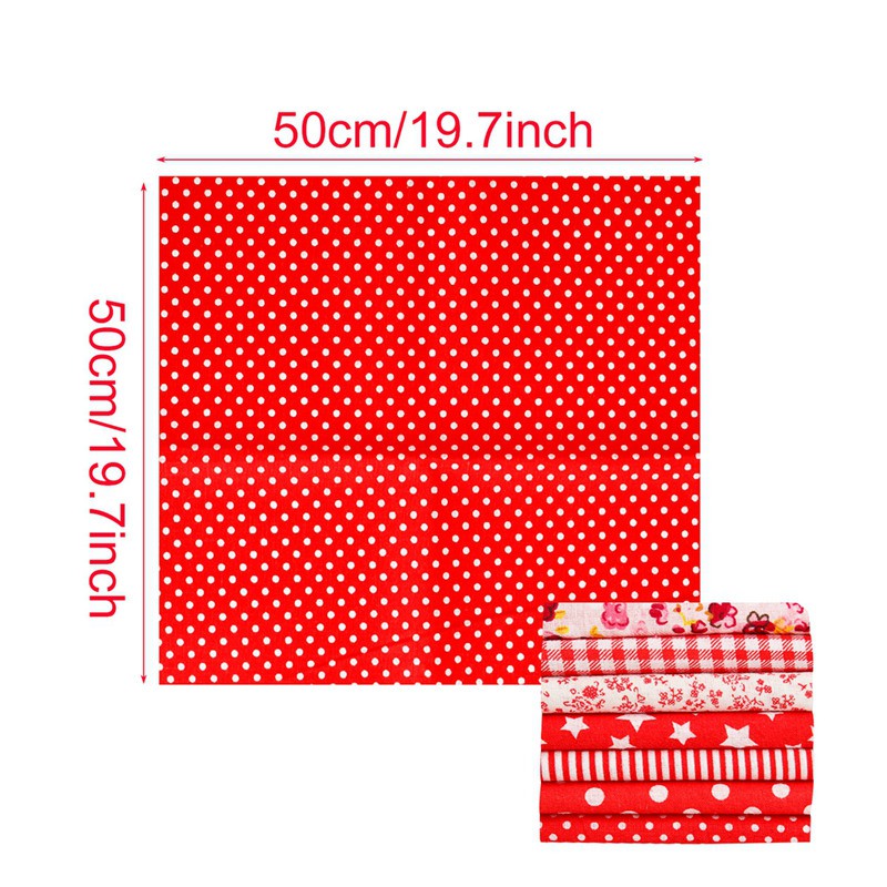 Tấm vải trơn chất liệu cotton hình hoa màu xanh 50x50cm dùng để may vá tiện lợi