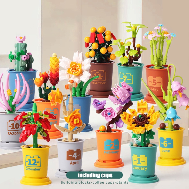 Bó Hoa Cây Mọng Nước Xếp Hình Lego 12 Kiểu Sáng Tạo Dùng Để Trang Trí