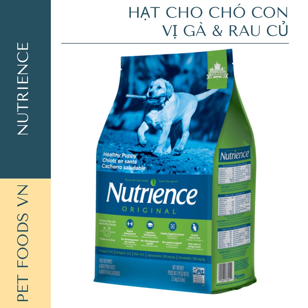 Hạt cho chó con NUTRIENCE Original Puppy 2,5kg vị Gà &amp; Rau củ