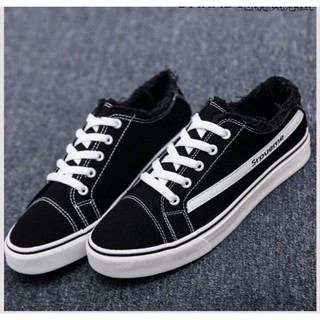 [Xả Kho] Giày Thể Thao Sinh Viên Học Sinh Siêu Đẹp Rẻ | Giày Bata Unisex Đen Đế 2cm | Giày Vải Thấp Cổ Cá Tính Hàn Quốc