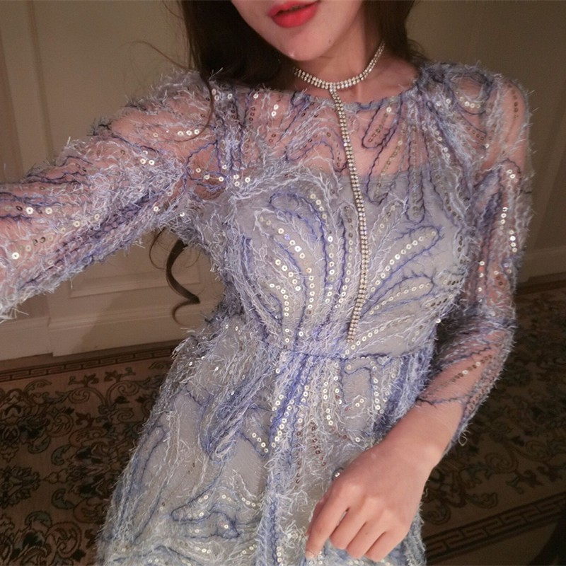 Đầm xoè sequin lấp lánh đi tiệc sang chảnh (SẴN)