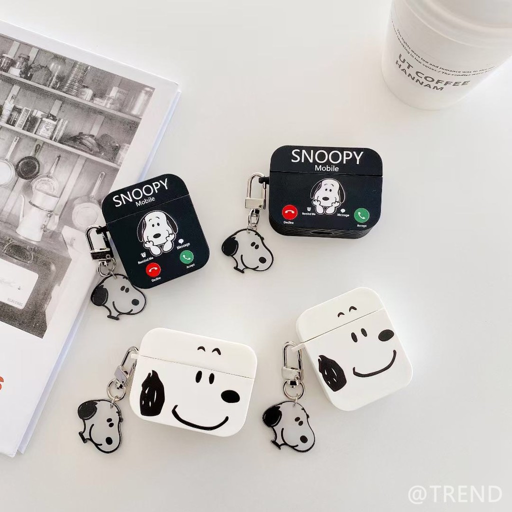 Vỏ Đựng Bảo Vệ Hộp Sạc Tai Nghe Airpods 1 / 2 Hình Chú Chó Snoopy