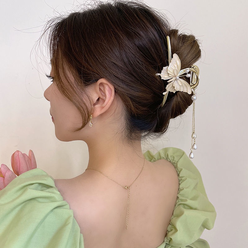 Trâm Cài Tóc Tua Rua Hình Bướm Màu Trắng Phong Cách Trung Hoa Cho Bé Gái