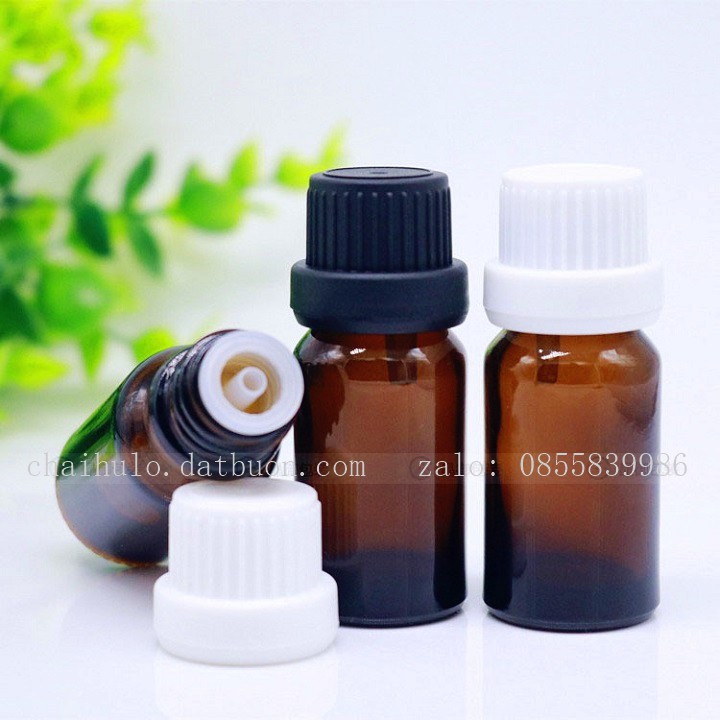 {Sỉ từ 2.5k} Combo 5 Vỏ chai lọ đựng tinh dầu nhỏ giọt nâu  10ml