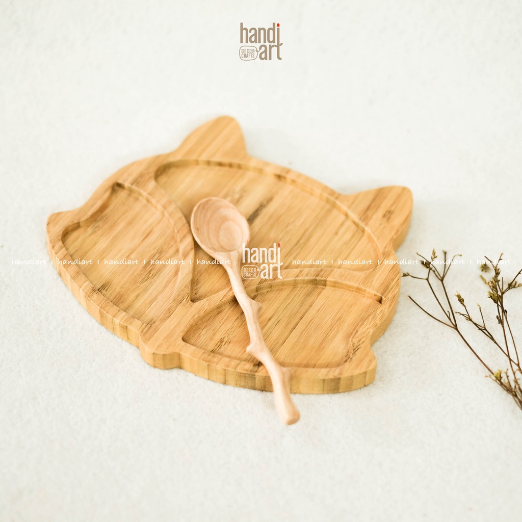 Khay gỗ tre con cáo - Khay gỗ tre ăn dặm - Bamboo wooden tray