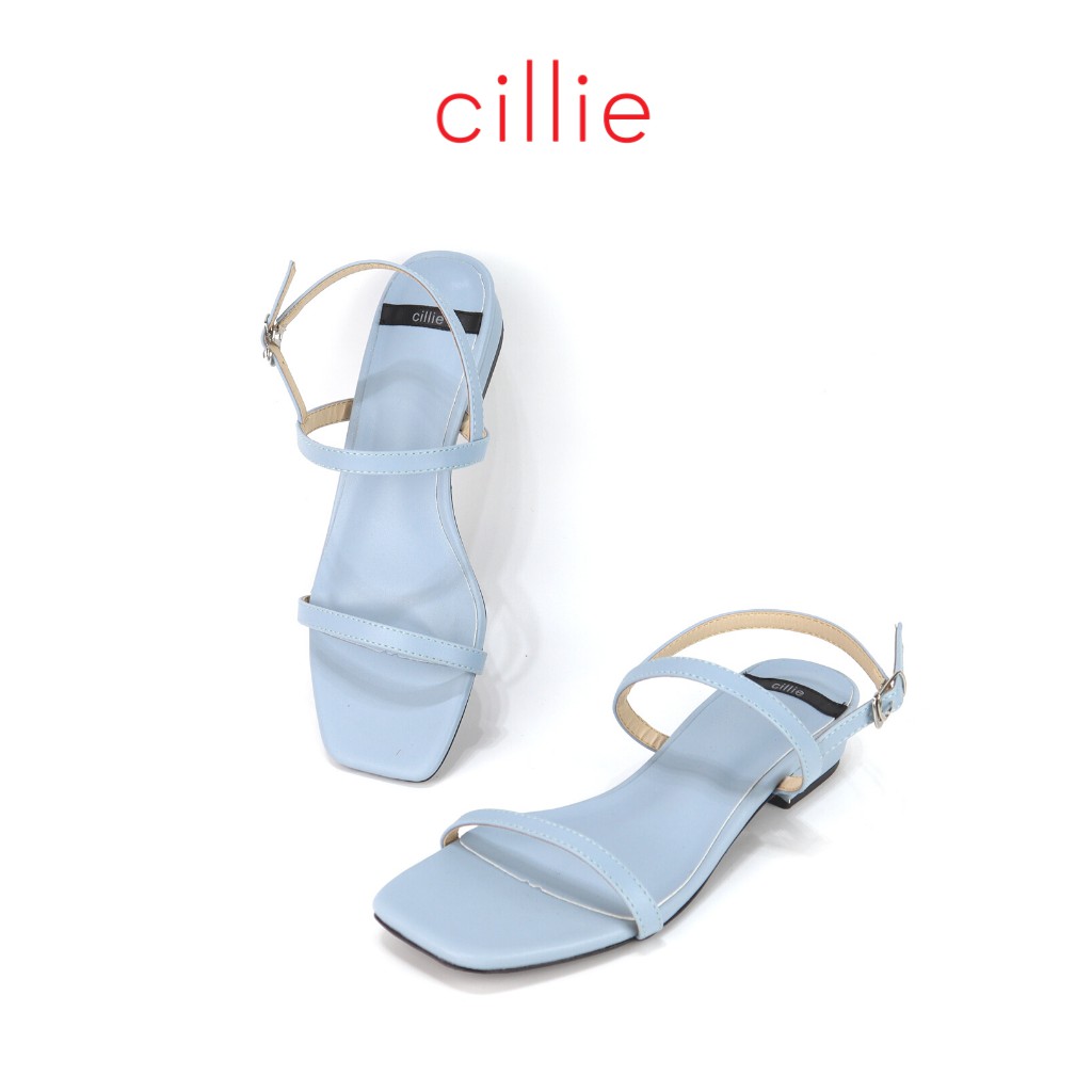 Giày sandal nữ quai ngang nỏ basic quai ngang mảnh nữ tính nhẹ nhàng màu pastel cao 2cm đi chơi đi làm Cillie