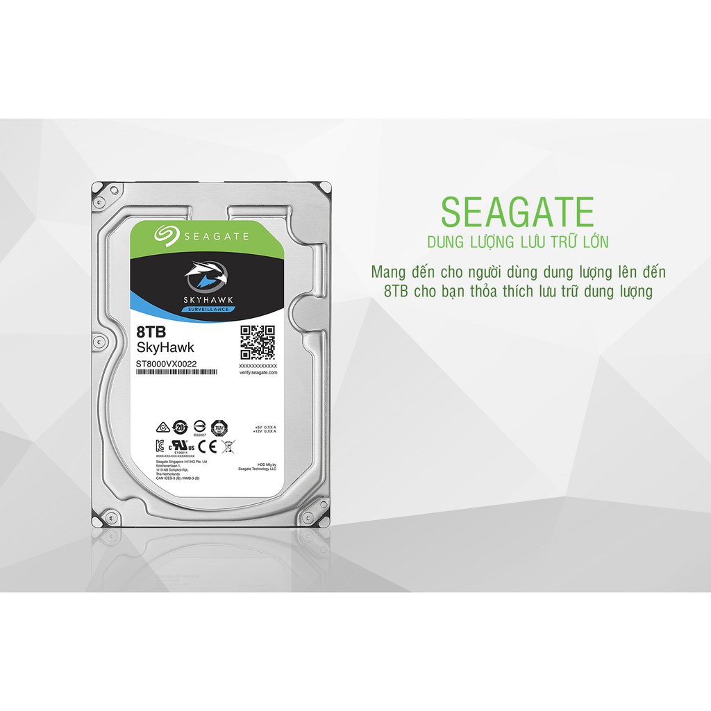 Ổ Cứng Video Seagate SkyHawk 8TB/128MB/3.5 - ST8000VX0022