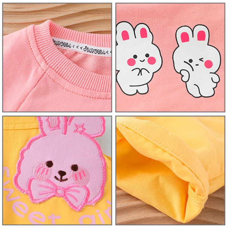 Bộ quần áo phối dây kiểu hoạt hình AMILA đáng yêu cho bé gái mùa thu dễ thương