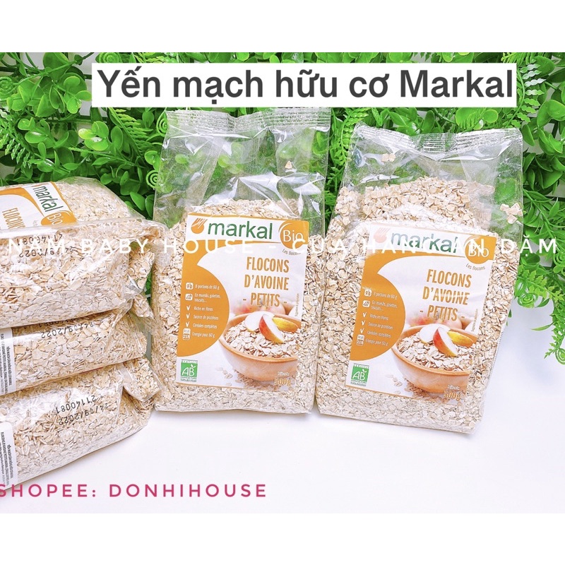 Yến mạch hữu cơ Markal Pháp - 500g cho bé ăn dặm- yến mạch cán vỡ